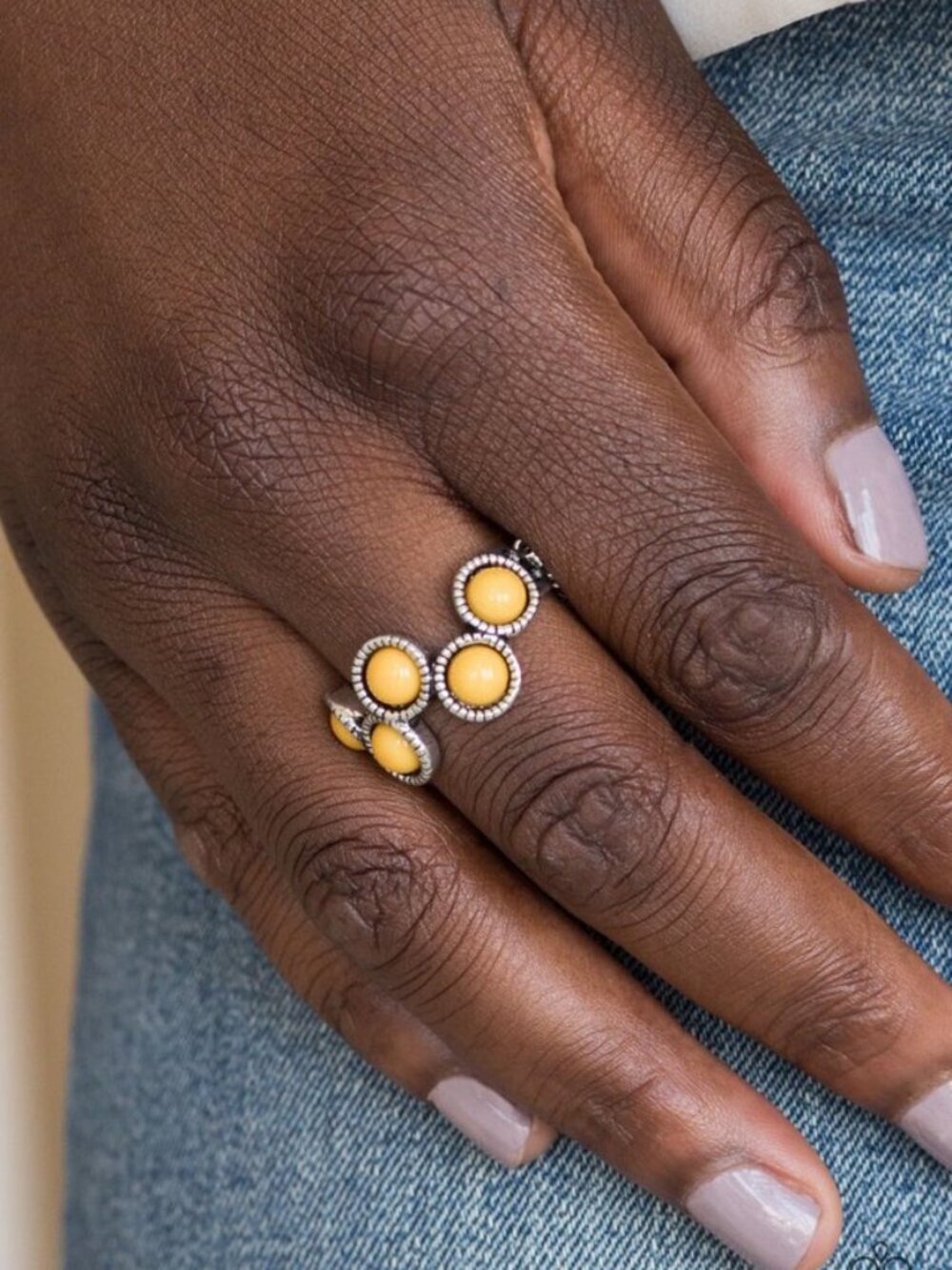 Paparazzi Jewelry Accessories - Foxy Fabulous - Yellow Ring - Vintage